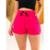 Shorts Feminino Saida de Praia Tecido Duna com Bolso - Rosa