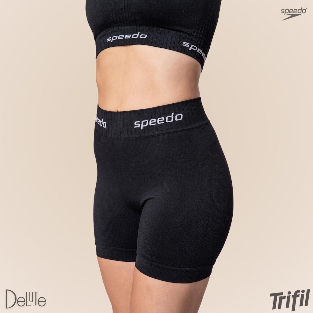 Shorts Feminino Speedo Treino Canelado Com Elastano