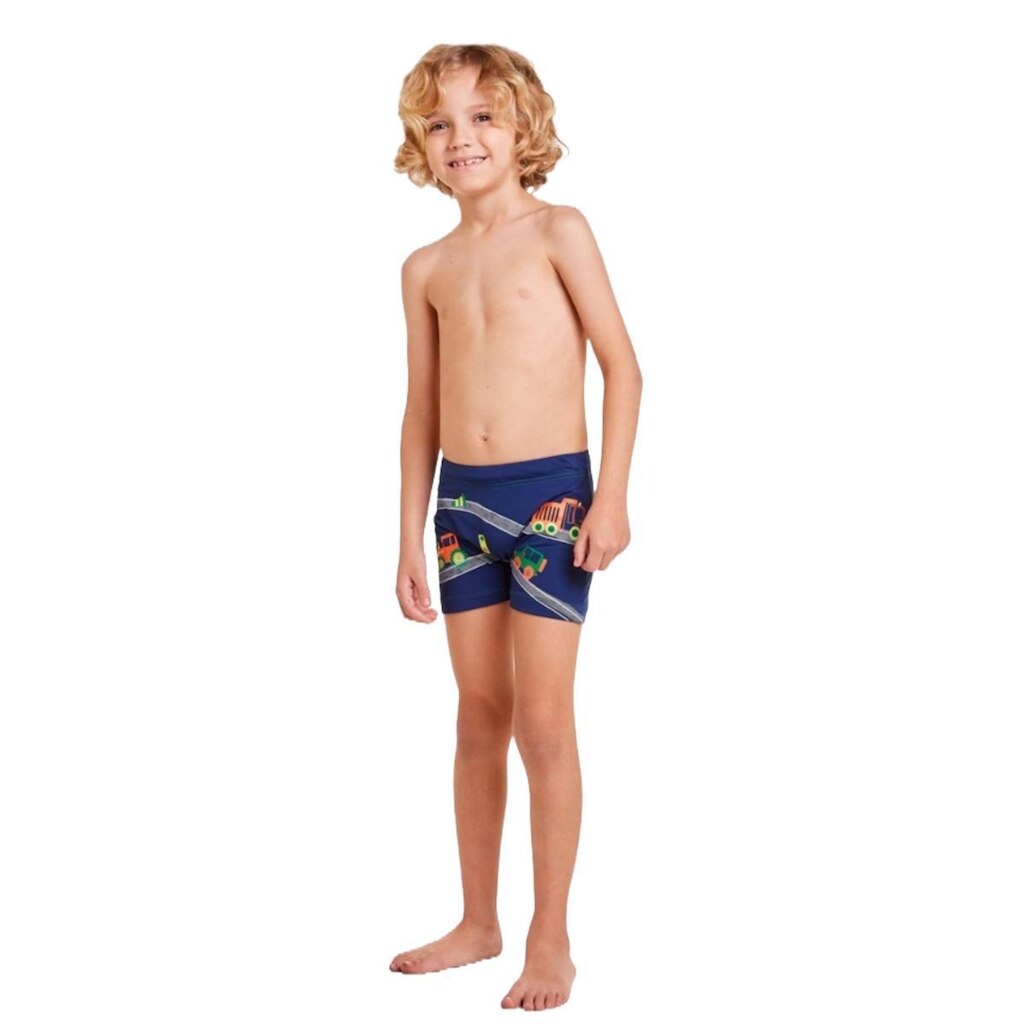 Shorts Infantil Carrinhos de Transporte Kids Tip Top Azul