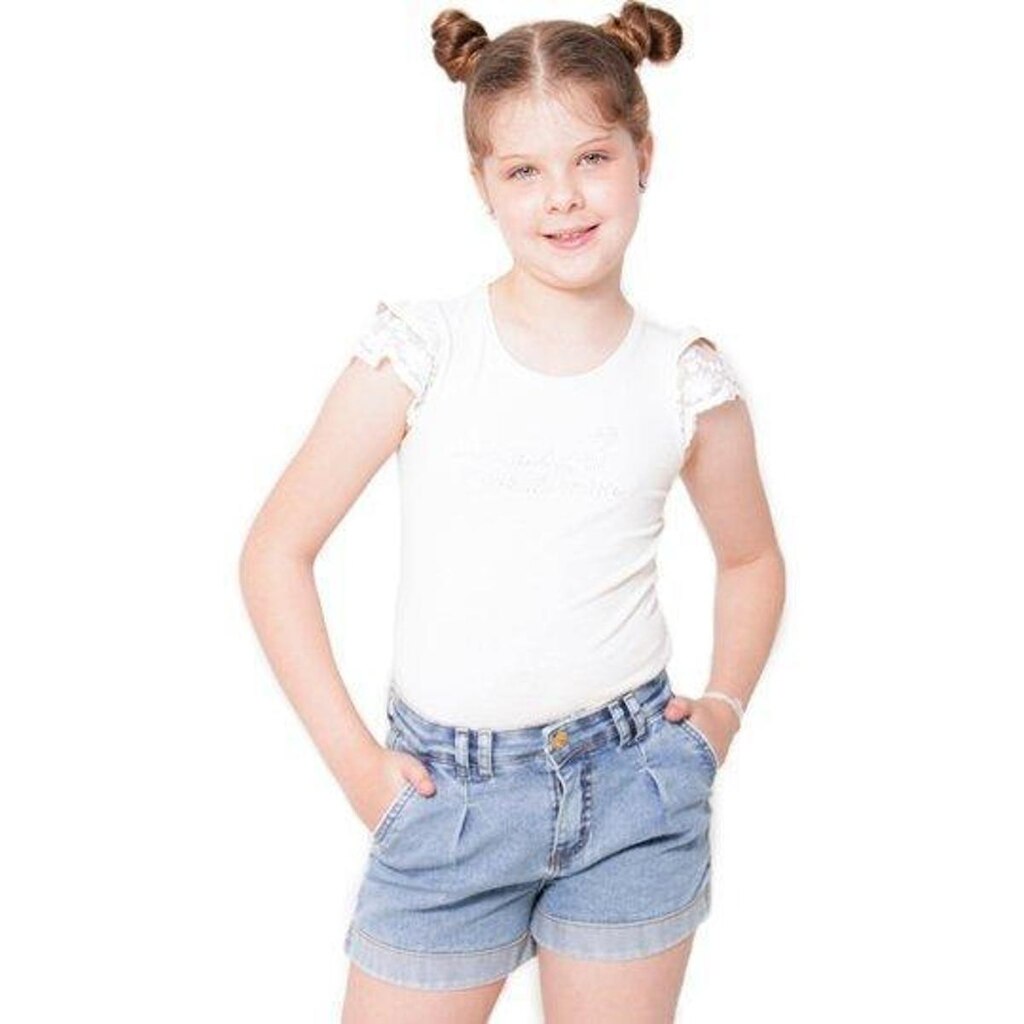 Shorts Infantil Jeans Mom Feminino Básico