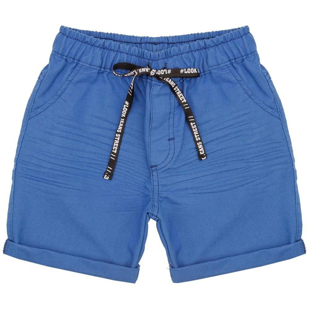 Shorts Infantil Look Jeans c/ Elástico Sarja Collor - AZUL - 01
