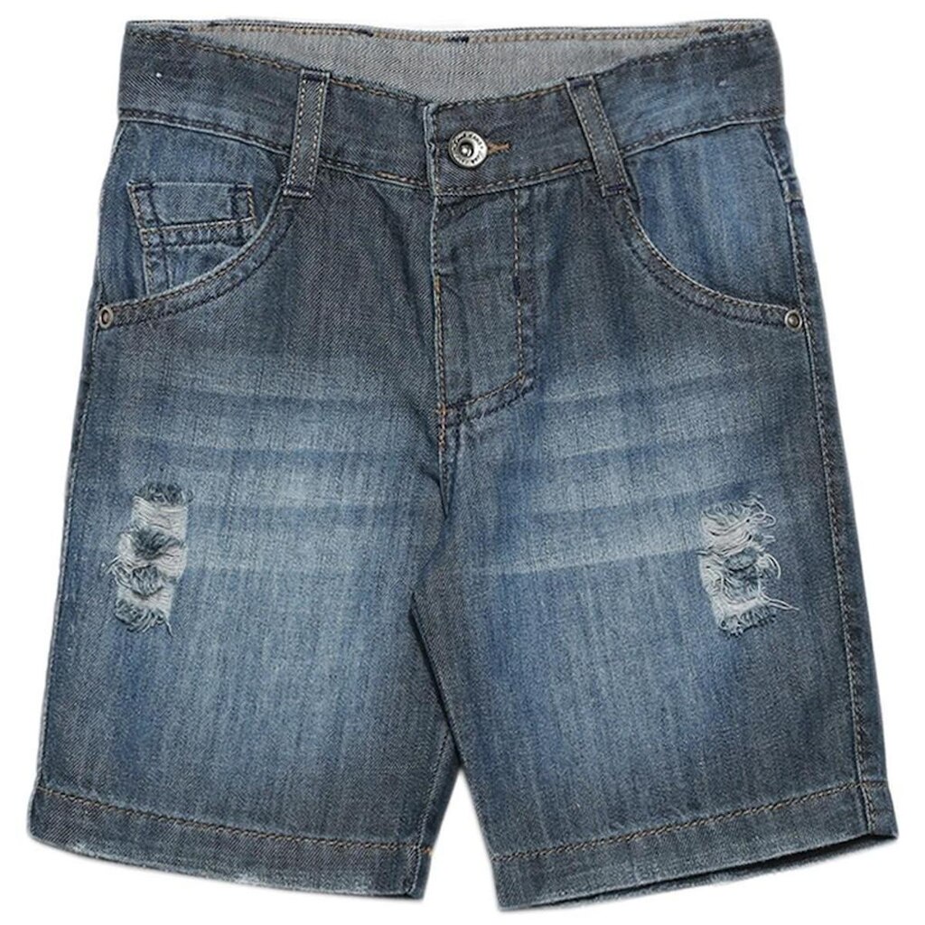 Shorts Infantil Look Jeans c/ Puídos Jeans - UNICA - 2P