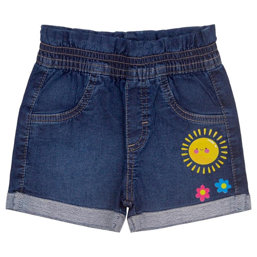 Shorts Infantil Look Jeans Moletom Jeans - UNICA - 02