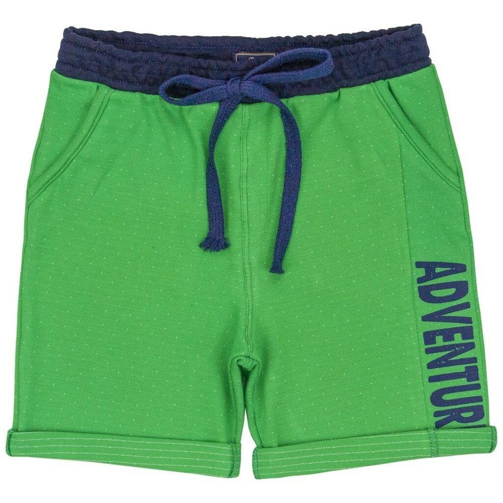 Shorts Infantil Look Jeans Moletom Verde - VERDE - 01