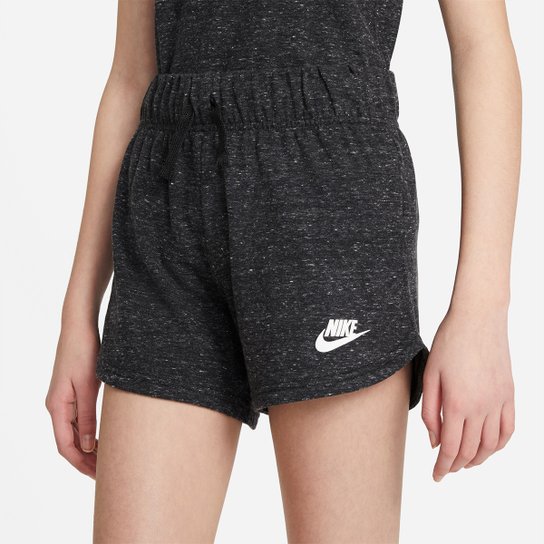 Shorts Infantil Nike NSW 4In Jersey Feminino - Preto+Branco Menor preço em Shorts Infantil Nike NSW 4In Jersey Feminino - Preto+Branco