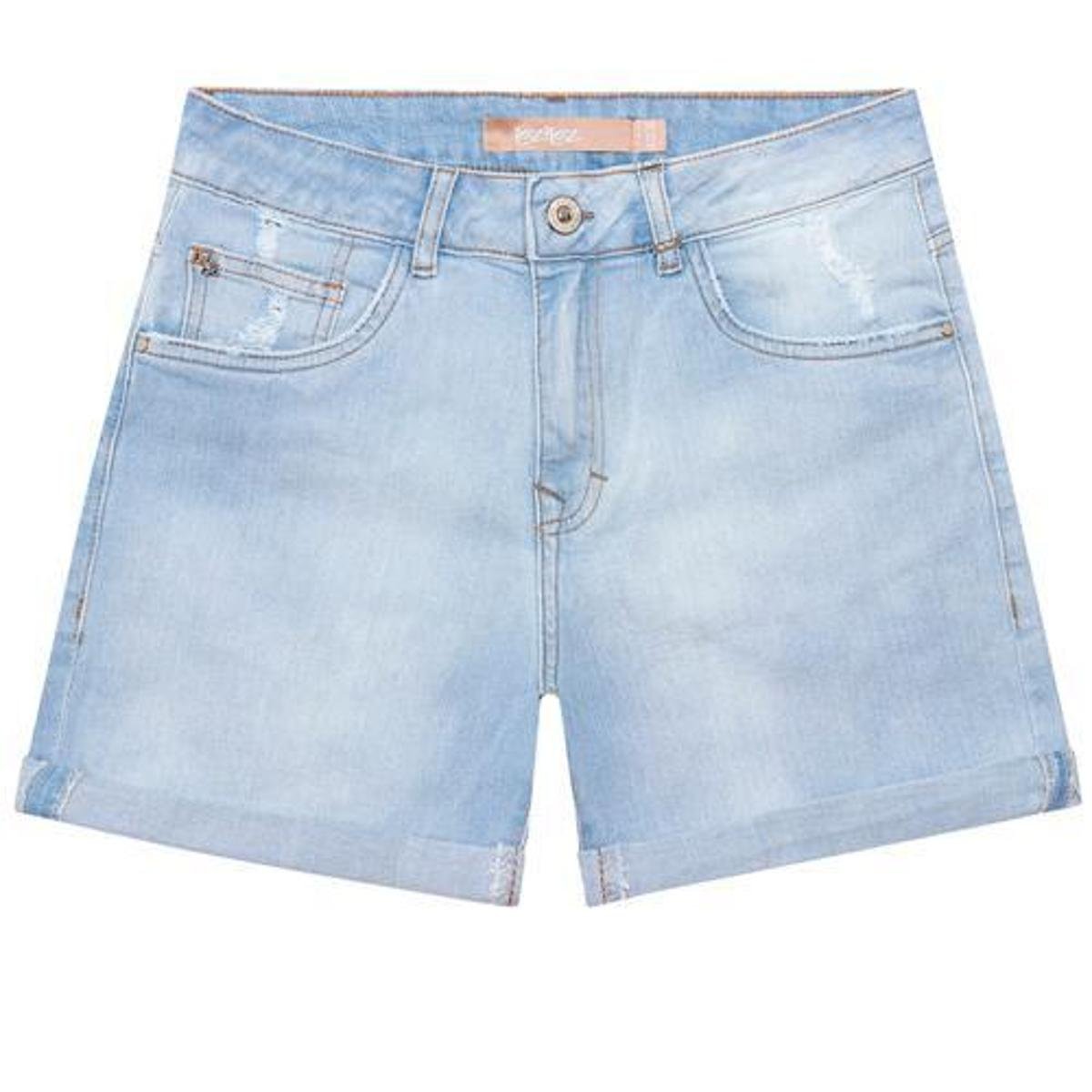 shorts jeans com elastano