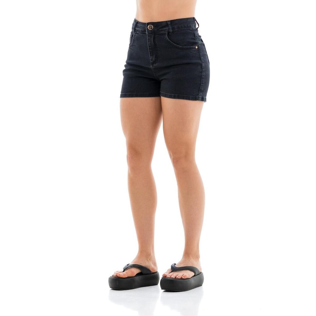 Shorts Jeans Feminino Arauto Hot Pants Black