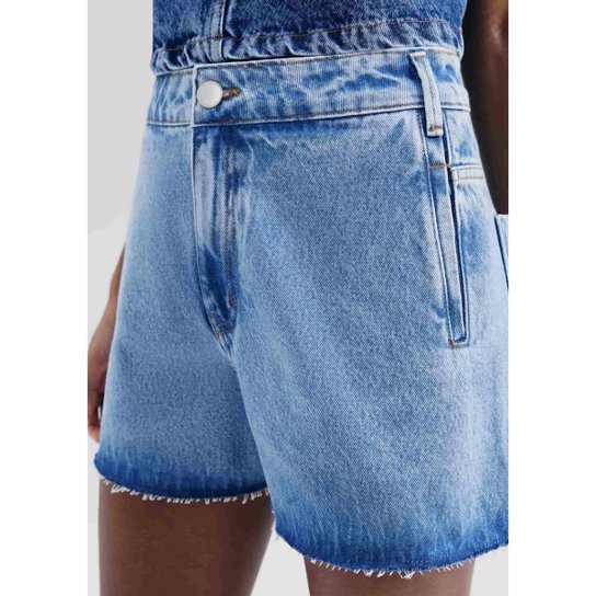 Shorts Jeans Feminino Barra A Fio Hering