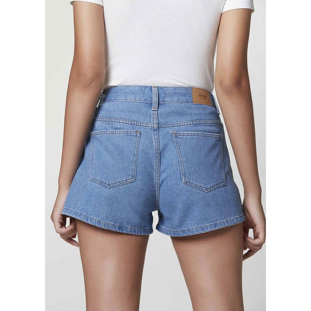 short jeans cintura alta hering