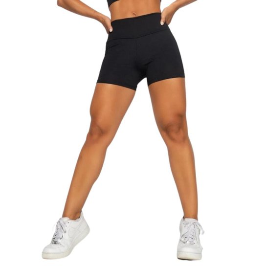 Shorts Legging Suplex Academia Fitness Dança - Preto Menor preço em Shorts Legging Suplex Academia Fitness Dança - Preto