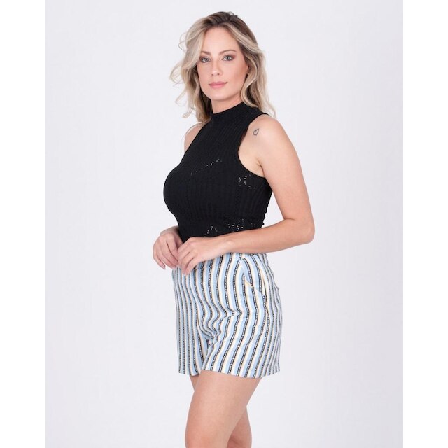 Shorts Limone Listras Amarelo - M