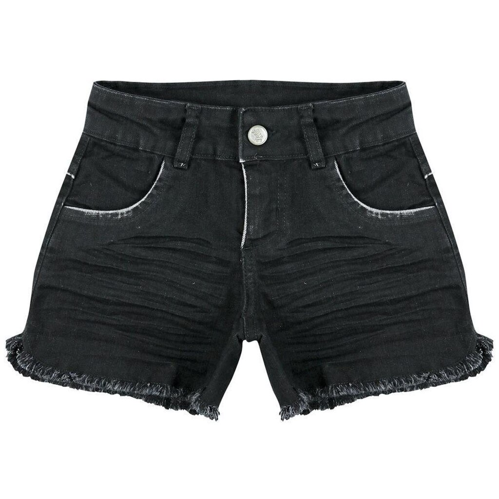 Shorts Look Jeans Barra Desfiada Feminino Infantil