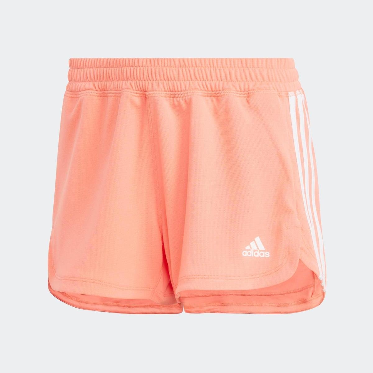 Shorts Malha Pacer 3-Stripes Adidas - Laranja+Branco | Netshoes