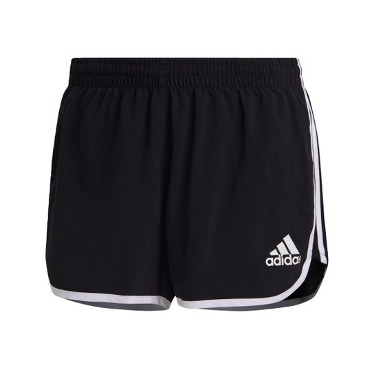 Shorts Marathon 20 Primeblue Running Adidas - Preto+Branco Menor preço em Shorts Marathon 20 Primeblue Running Adidas - Preto+Branco
