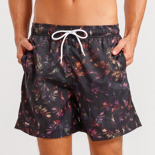 Shorts Masculino Mash Estampado Folhagens - 613.69 - Preto Menor preço em Shorts Masculino Mash Estampado Folhagens - 613.69 - Preto