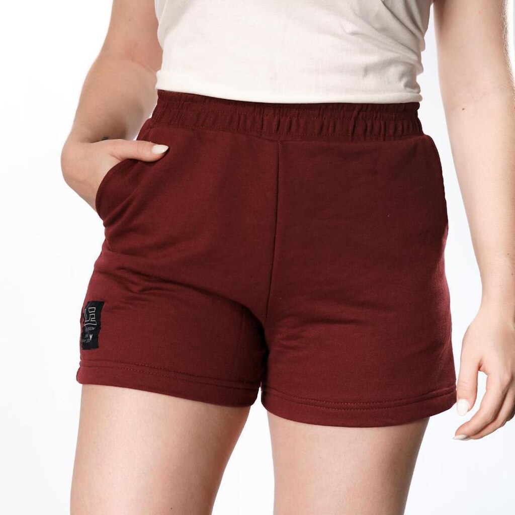 Shorts Moletinho LW Crew Com Elástico Bordô