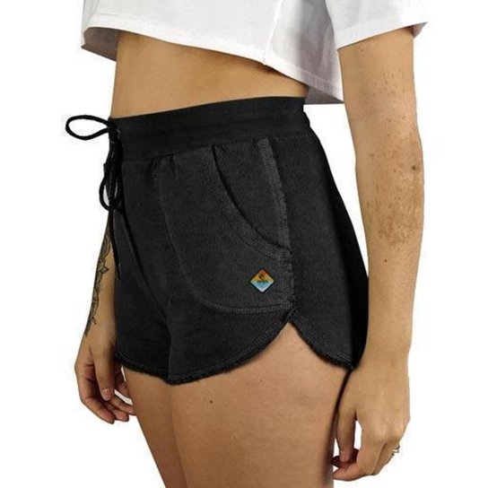 Shorts Moletom Feminino Estonado WSS Diamond Colors Black