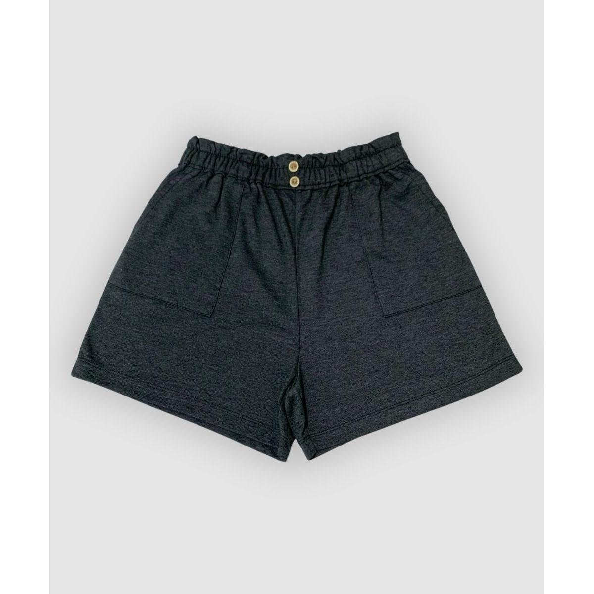 Shorts Moletom Feminino Moda Gringa Moda Blogueira Cinza