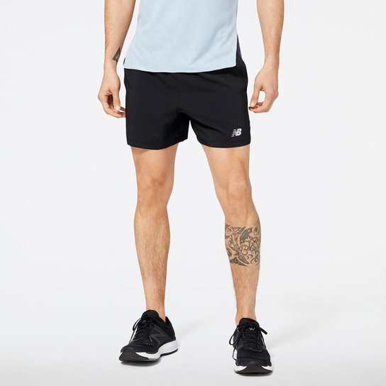 Shorts New Balance Accelerate 5" Masculino - Preto Menor preço em Shorts New Balance Accelerate 5" Masculino - Preto