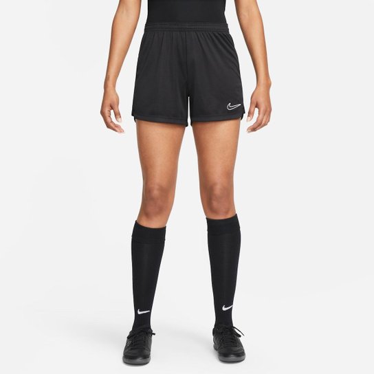 Shorts Nike Dri-FIT Academy Feminino - Preto+Branco Menor preço em Shorts Nike Dri-FIT Academy Feminino - Preto+Branco