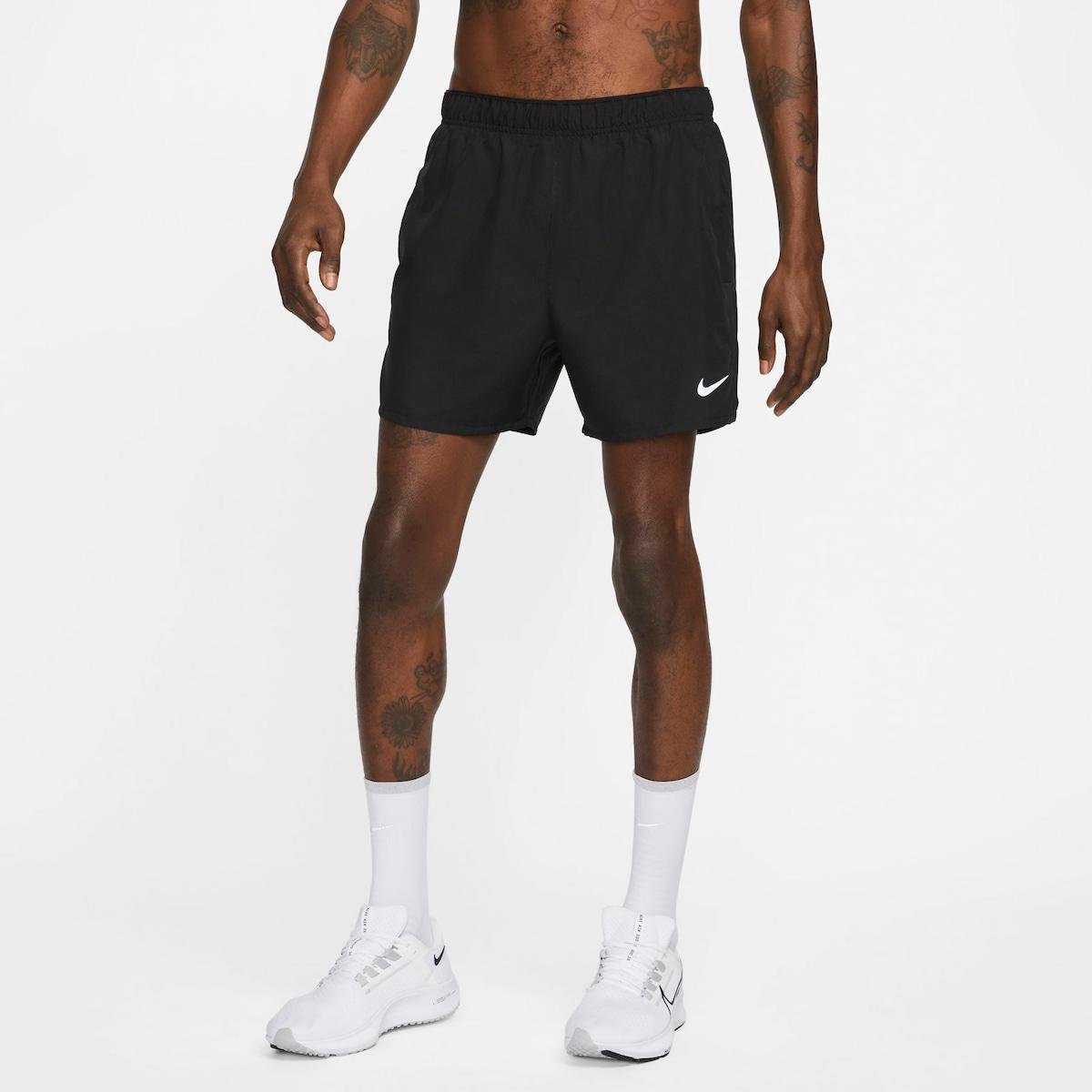 Shorts Nike Drifit Challenger Masculino Preto Branco