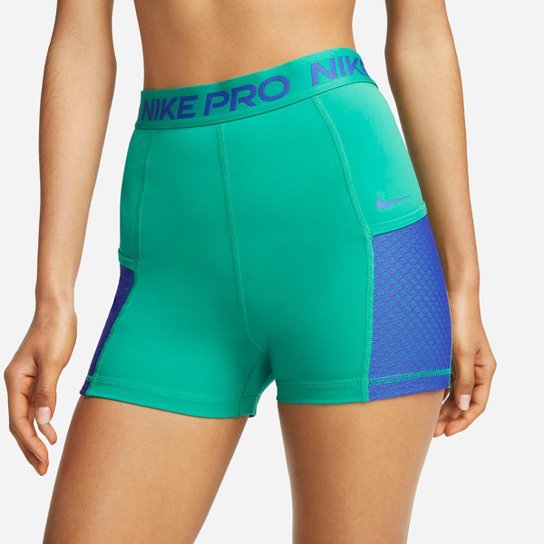 Shorts Nike Pro Dri-FIT Feminino - Verde Menor preço em Shorts Nike Pro Dri-FIT Feminino - Verde