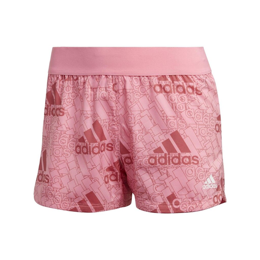 Shorts Pacer Estampa Logo Made for Training-Branco Adidas