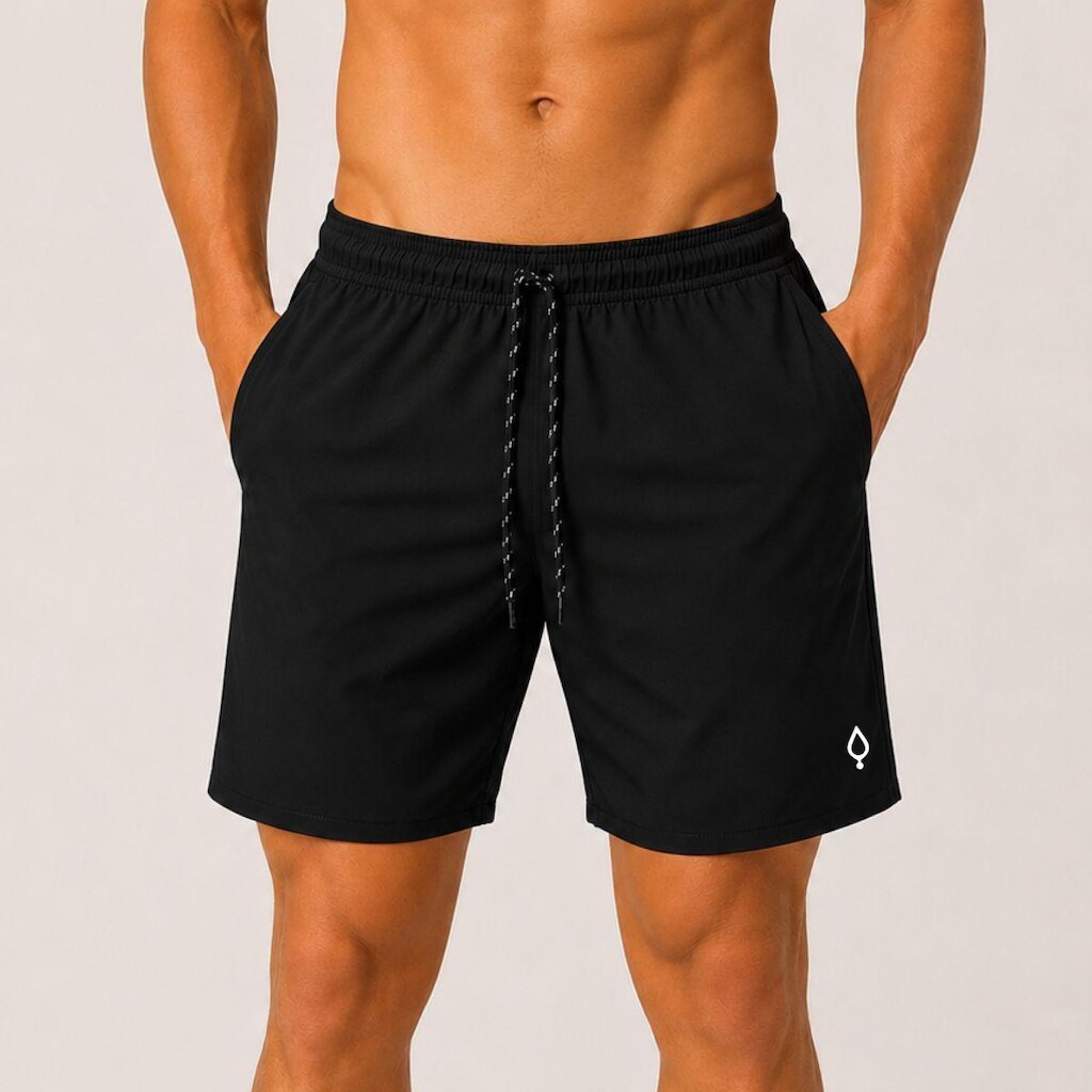 Shorts Praia Bermuda Masculino Básico liso em Tactel Elastano