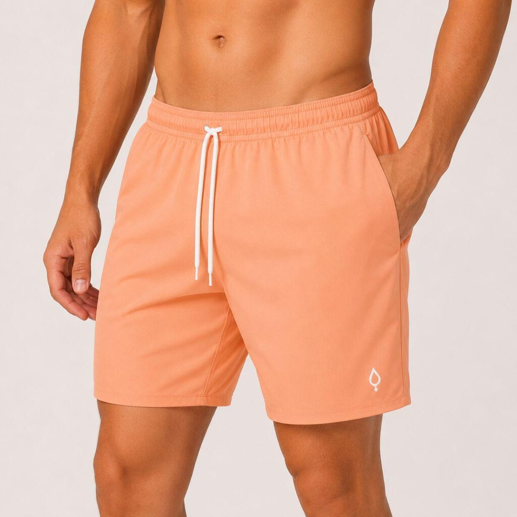 Shorts Praia Bermuda Masculino Básico liso em Tactel Elastano