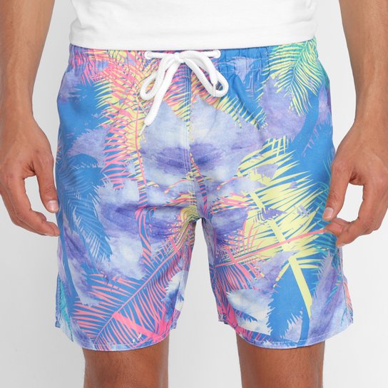 Shorts Praia Curto Wall Estampado Masculino - Azul é ruim? Shorts Praia Curto Wall Estampado Masculino - Azul é boa?