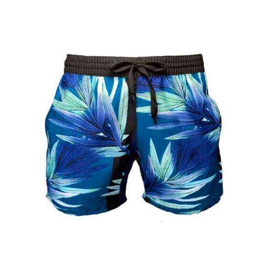 Shorts Praia Masculina Tactel Estampado Bolsos Laterais 397.14 - Floral Menor preço em Shorts Praia Masculina Tactel Estampado Bolsos Laterais 397.14 - Floral