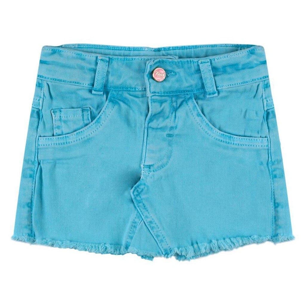 Shorts Saia Look Jeans Sarja Collor Feminino
