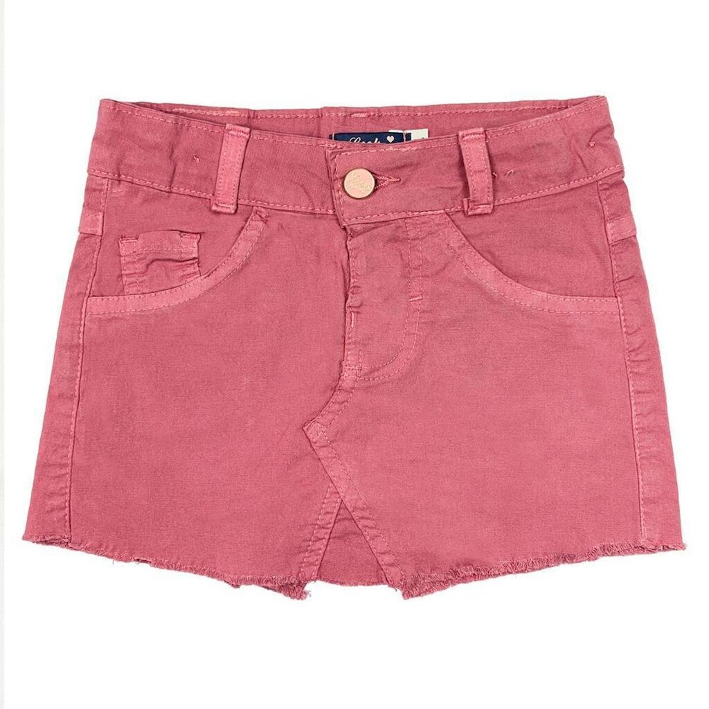 Shorts Saia Look Jeans Sarja Collor Feminino