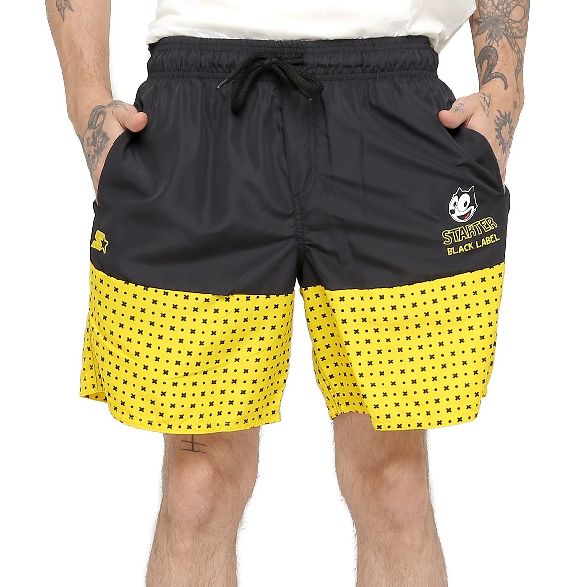 Shorts Starter Gato Felix Preto