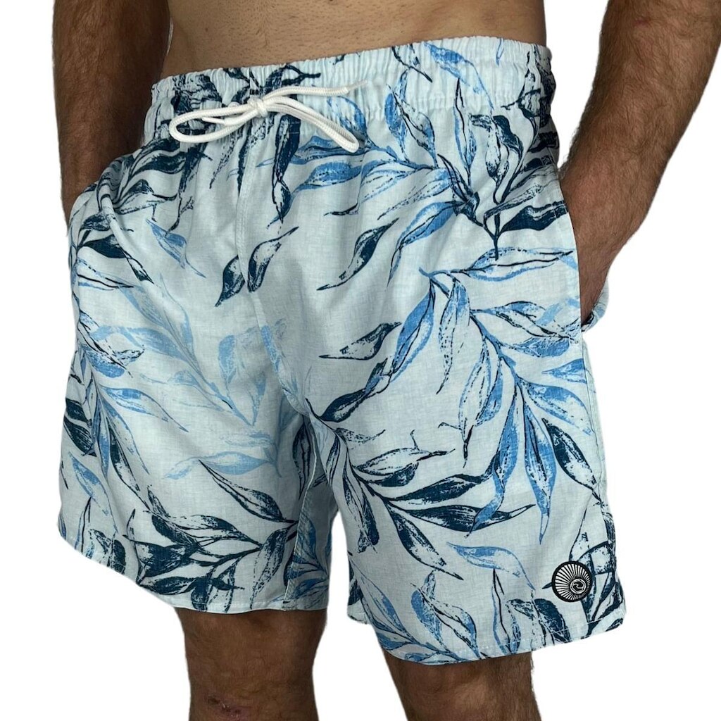 Shorts Surf Trip Floral Azul