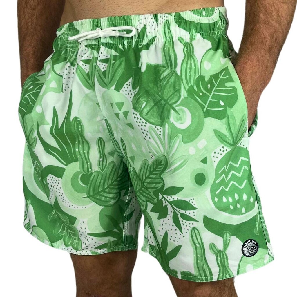 Shorts Surf Trip Floral Verde