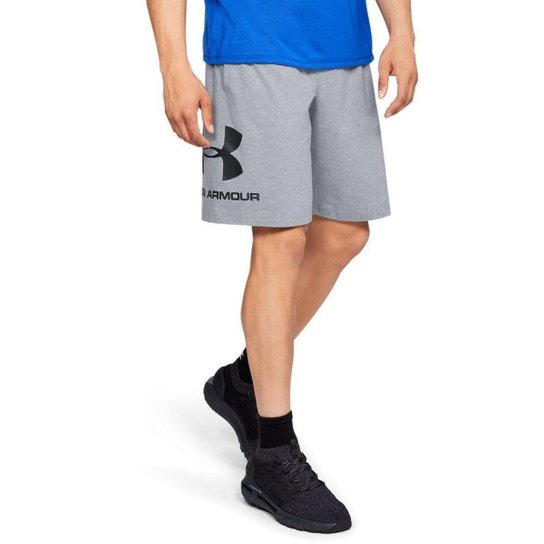 Shorts Under Armour Sportstyle Cotton Graphic Masculino - Cinza Menor preço em Shorts Under Armour Sportstyle Cotton Graphic Masculino - Cinza