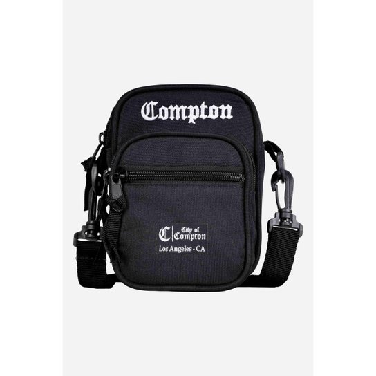 Shoulder Bag Compton Tradicional Bordada Preta