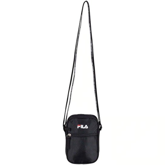 Shoulder Bag Fila Lateral Webbing - Preto+Vermelho Menor preço em Shoulder Bag Fila Lateral Webbing - Preto+Vermelho