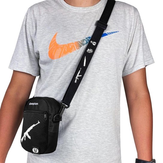 Shoulder Bag Mini Bolsa Lateral Personalizado Com Alça Ajustável - Branco+Preto Menor preço em Shoulder Bag Mini Bolsa Lateral Personalizado Com Alça Ajustável - Branco+Preto