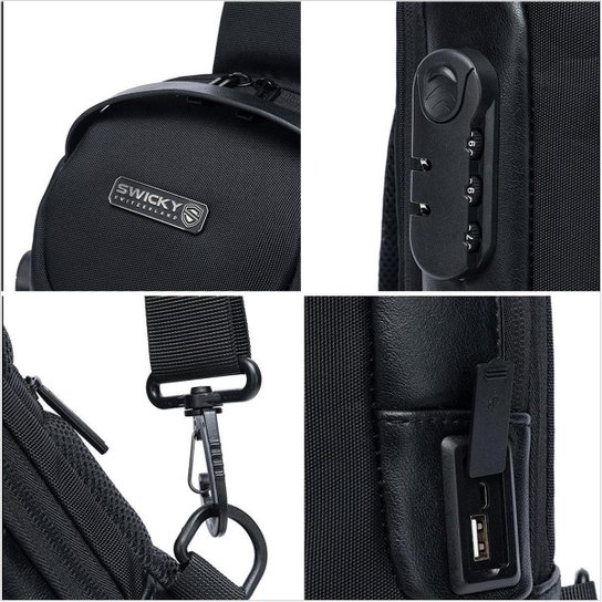 Shoulder Bag Swicky Bolsa Reforçada Transversal Espaçosa