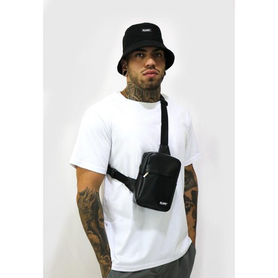 Shoulder Mini Bag Alkary Couro Nylon Bolsa Lateral - Preto Menor preço em Shoulder Mini Bag Alkary Couro Nylon Bolsa Lateral - Preto