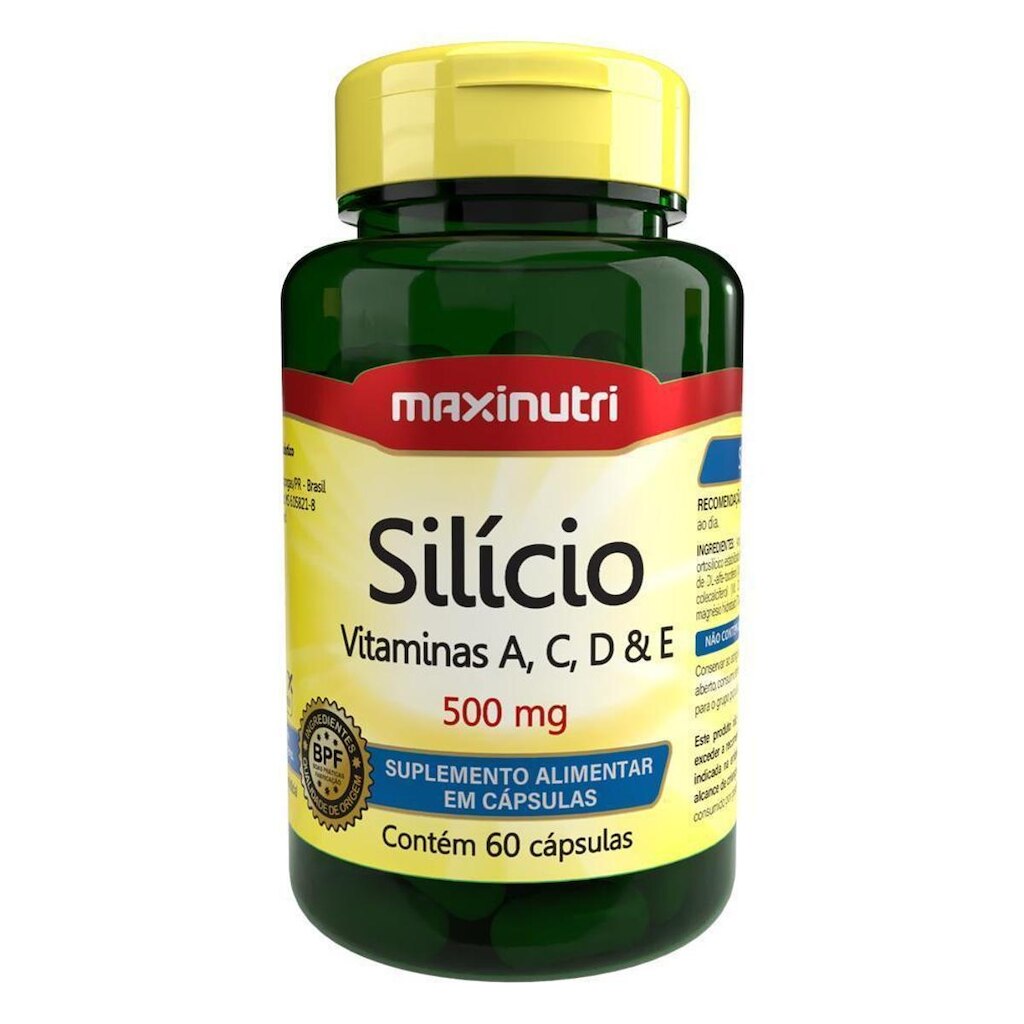 Silício + Vitaminas A-C-D-E 100mg 60 Cápsulas Maxinutri