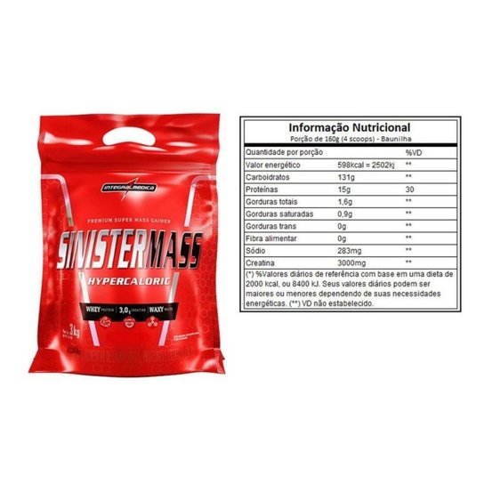 SINISTER MASS 3KG INTEGRALMEDICA Menor preço em SINISTER MASS 3KG INTEGRALMEDICA