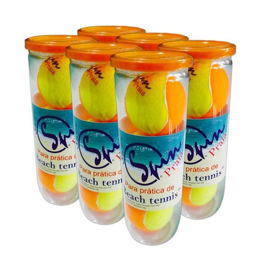 SixPack de Bola de Beach Tennis Spin Praia - Laranja