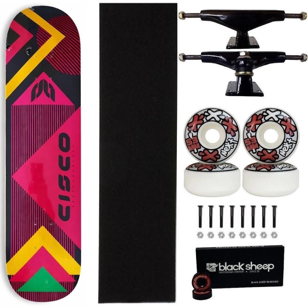 Skate Cisco Montado 8.0 Roda Next 53mm Abec 15 Black Sheep