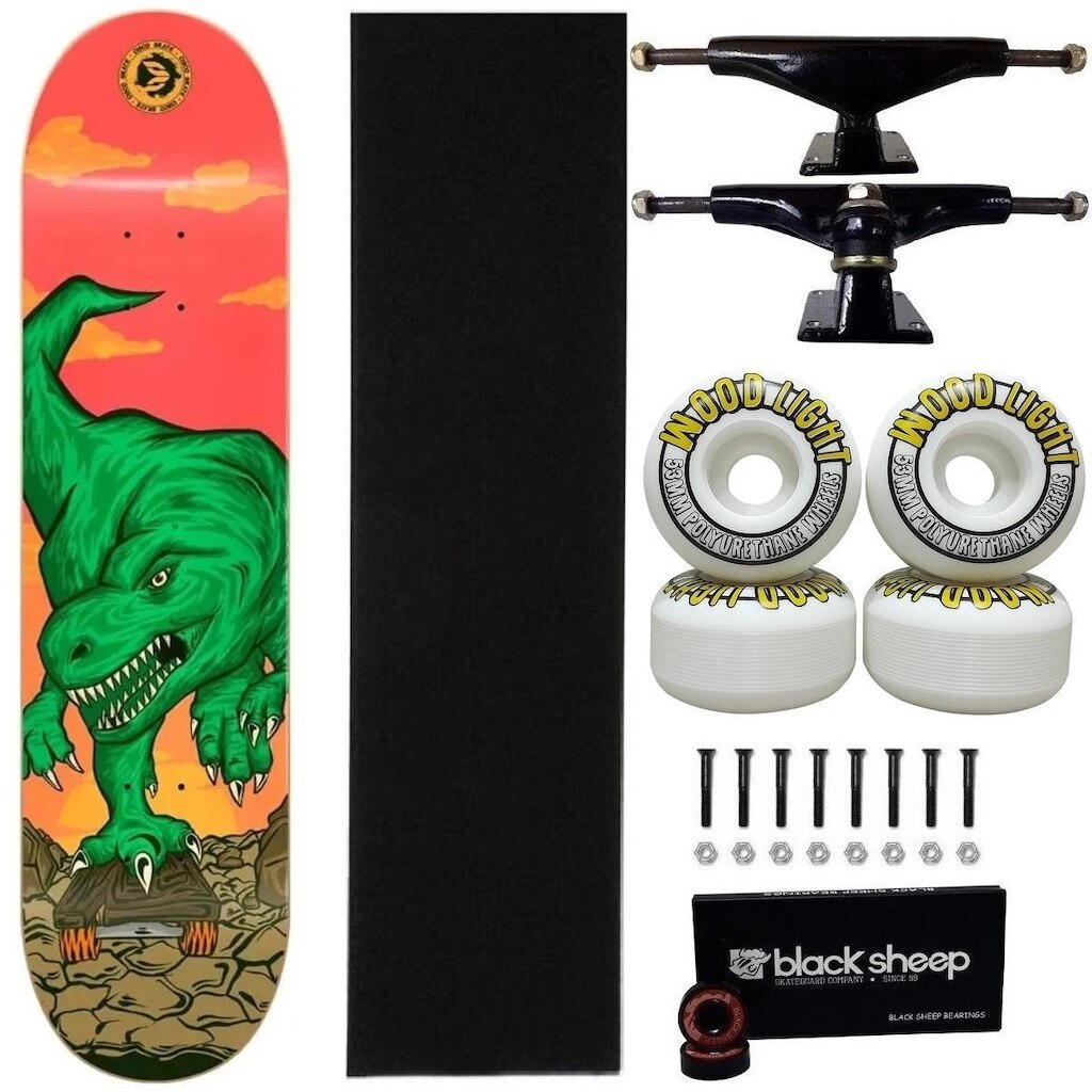 Skate Cisco Profissional Montado 8.0 Marfim Roda Wood Abec15