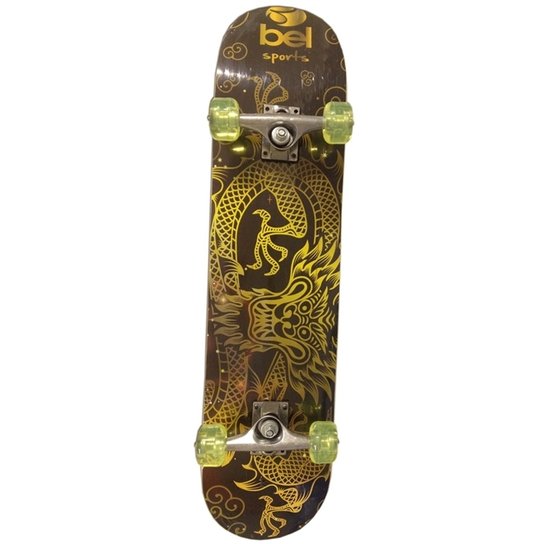 Skate Completo Bel Sports Truck Blindado + Roda Pu - Amarelo