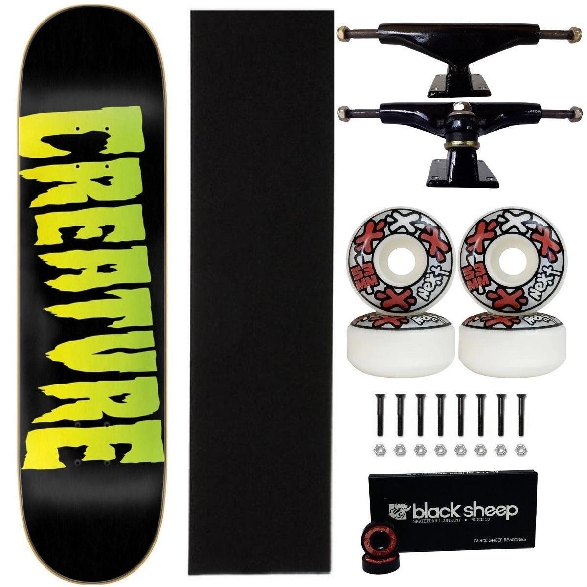 Skate Creature 8.0 Montado Roda Next 53mm Abec15 Black Sheep