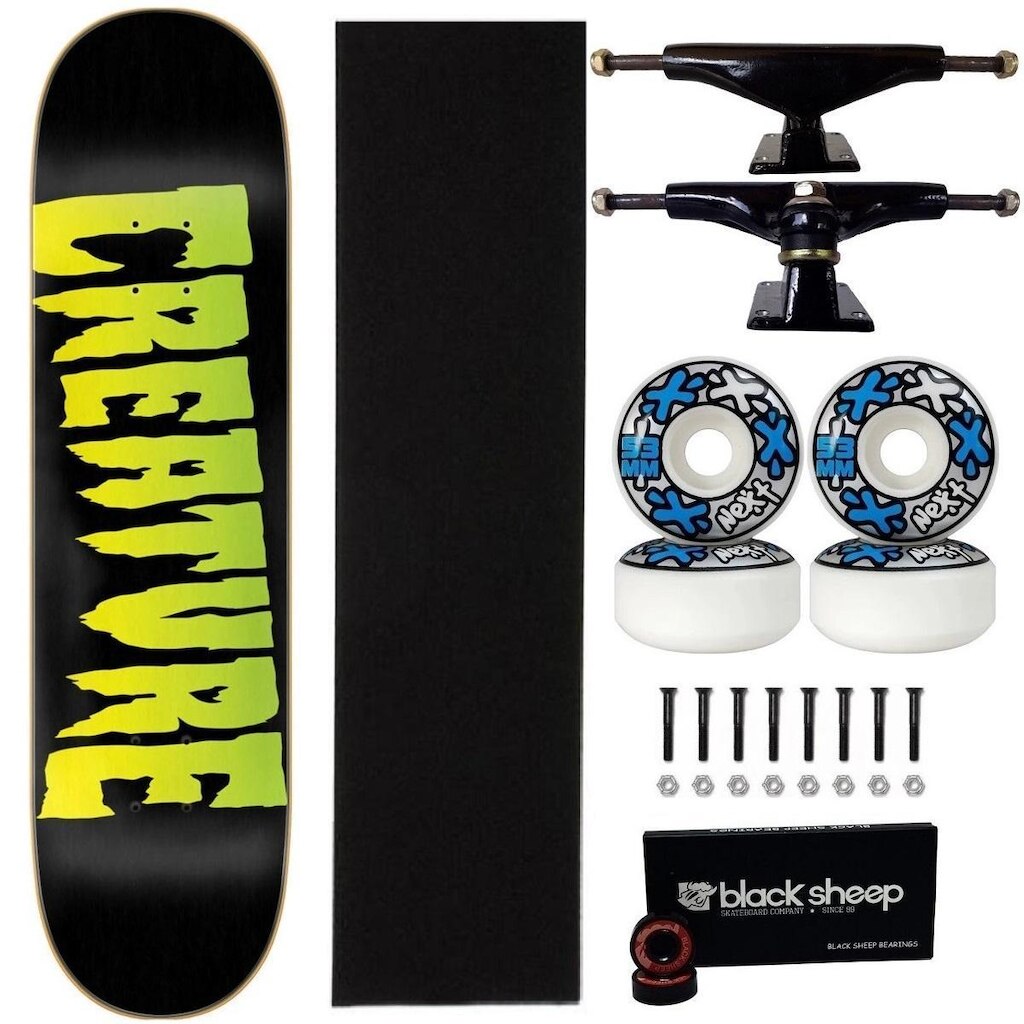Skate Creature 8.0 Montado Roda Next 53mm Abec15 Black Sheep